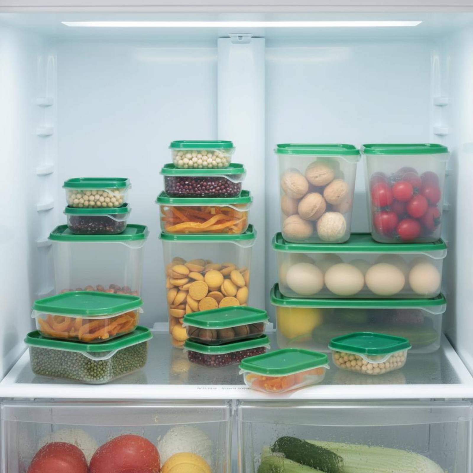 Food Storage Plastic Containers With Lids - مجموعة من 17 قطعة لتخزين الطعام