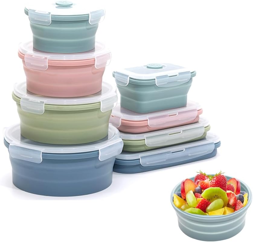 Food Storage Silicone - مجموعة حاويات تخزين الطعام المصنوعة من