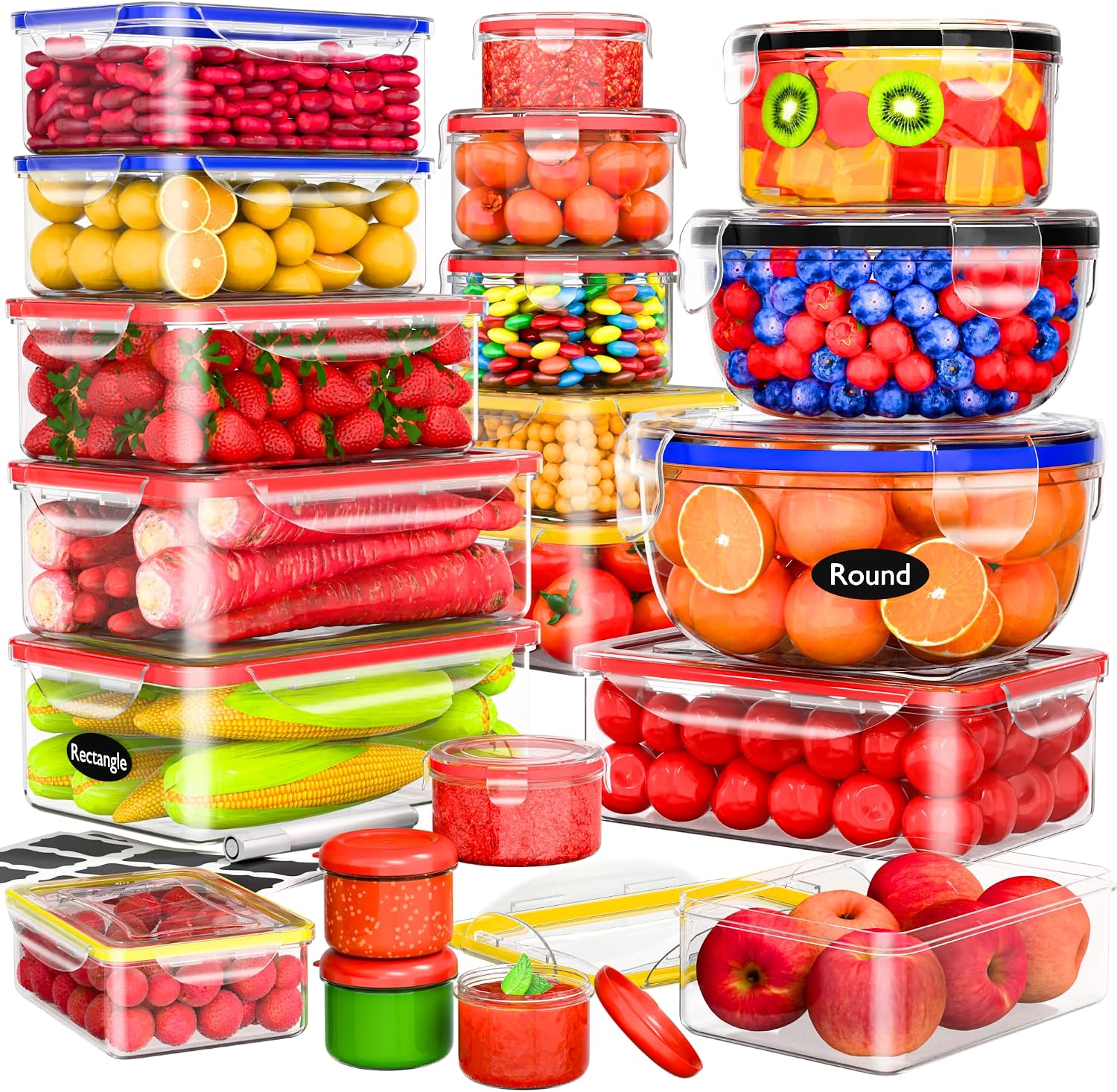 Food Storage Stackable Containers - روك بيري 40 قطعة من حاويات