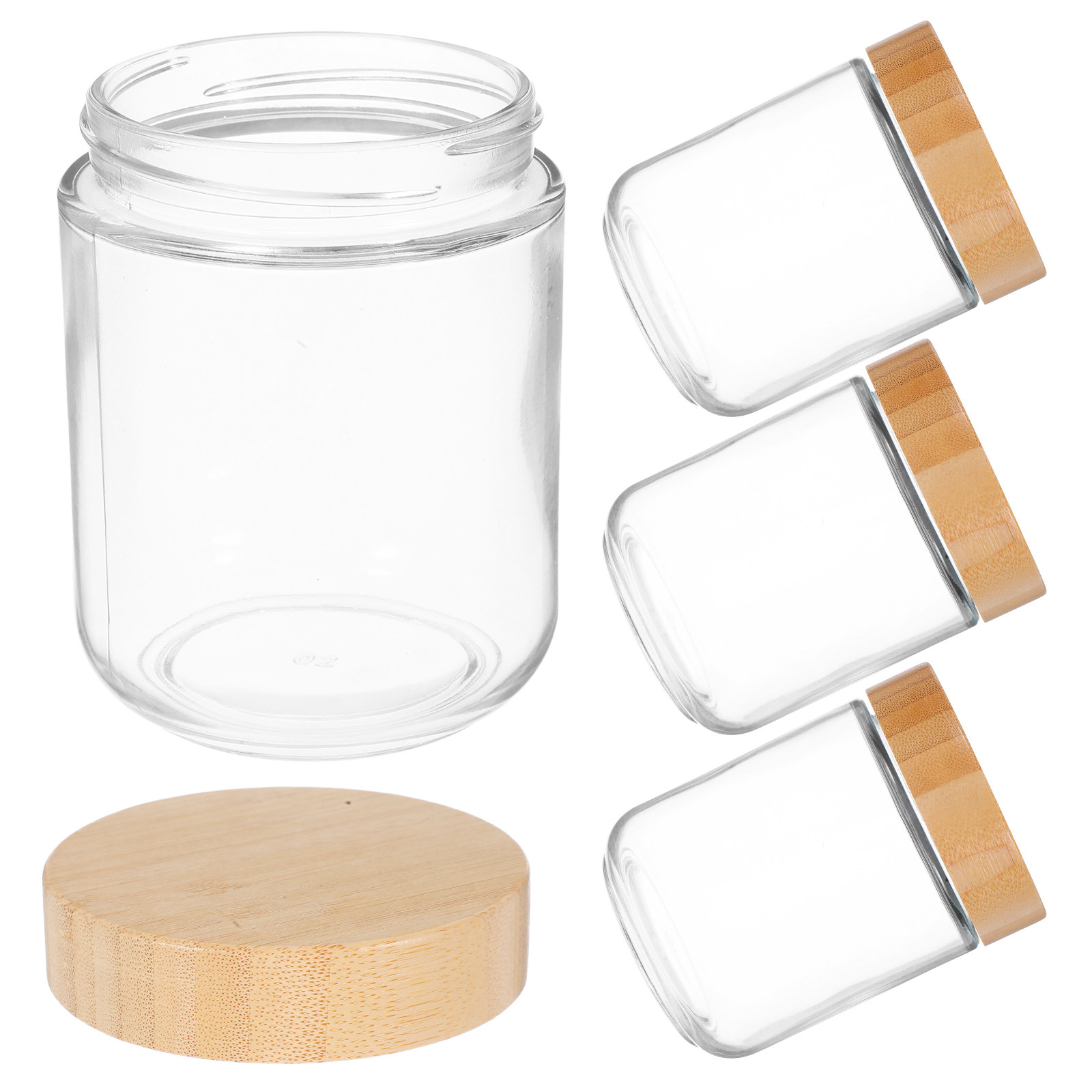 Food Storage Plastic Containers With Lids - 4 قطع من الأوعية الزجاجية الشفافة