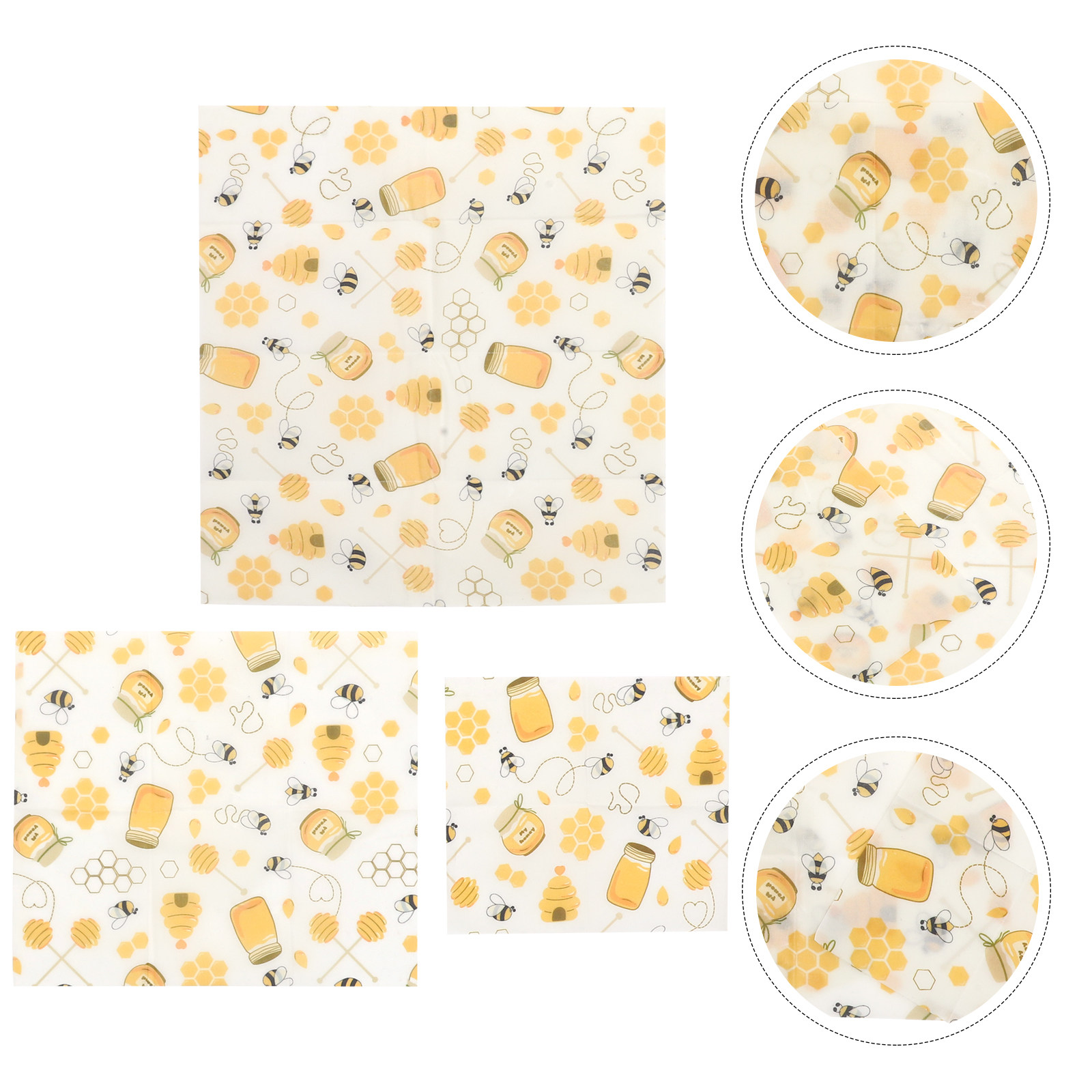Beeswax Food Wrap - 3 قطع من أغطية الطعام المصنوعة