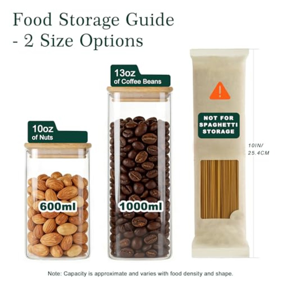 مجموعة من 12 وعاء تخزين زجاجي  - مراجعة Food Storage Stackable Containers وسعره