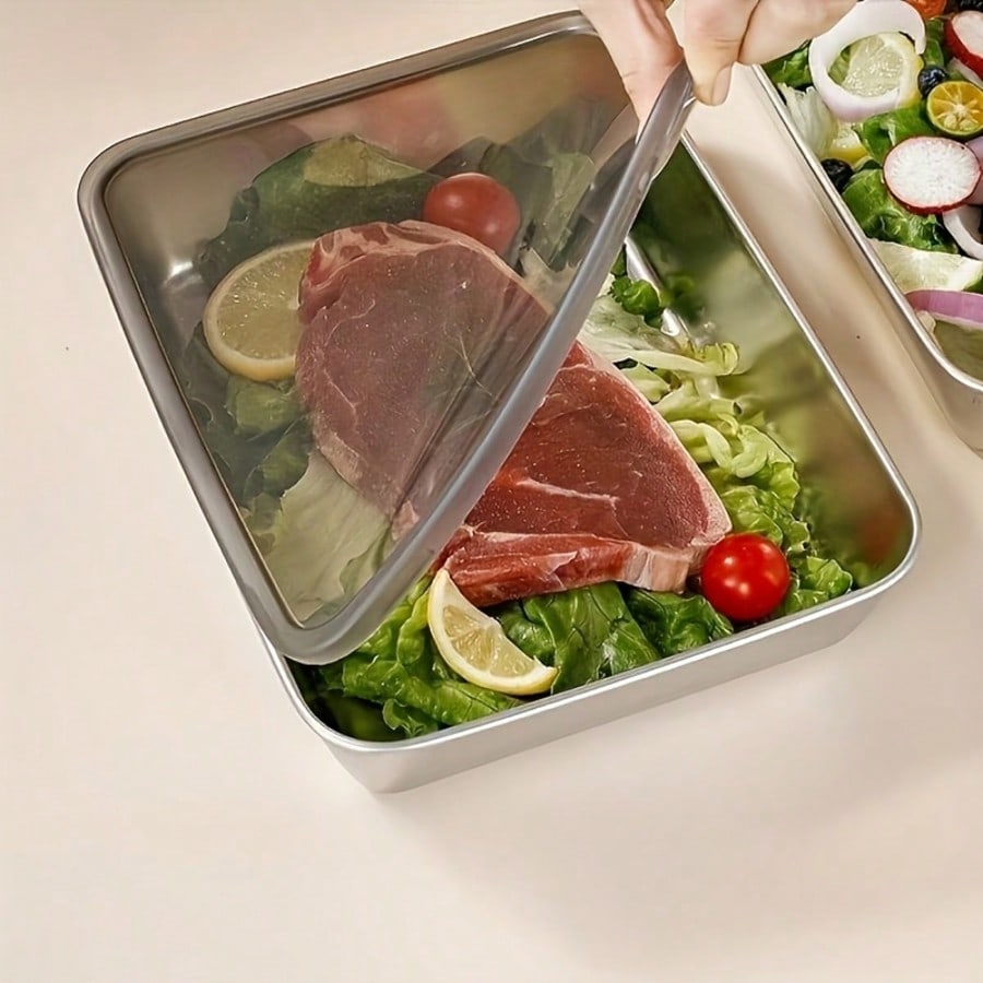 6 قطع (3 صناديق + 3 أغطية) من  - مراجعة Food Storage Stackable Containers وسعره