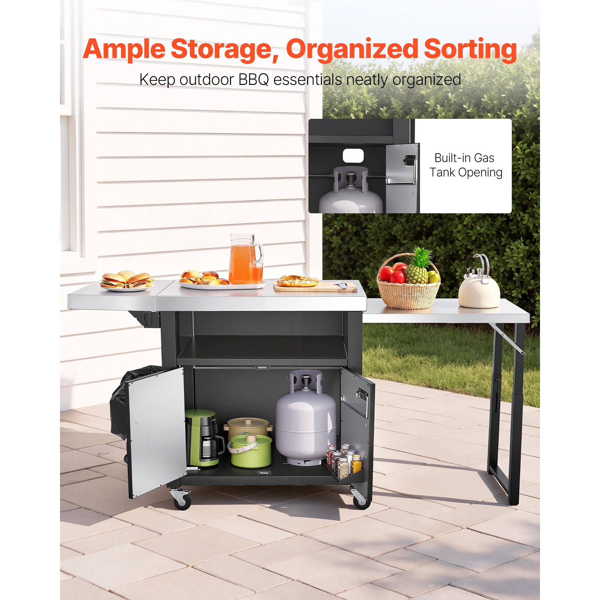 عربة شواء خارجية مع خزانة تخزي - مراجعة Food Storage In Cabinets وسعره