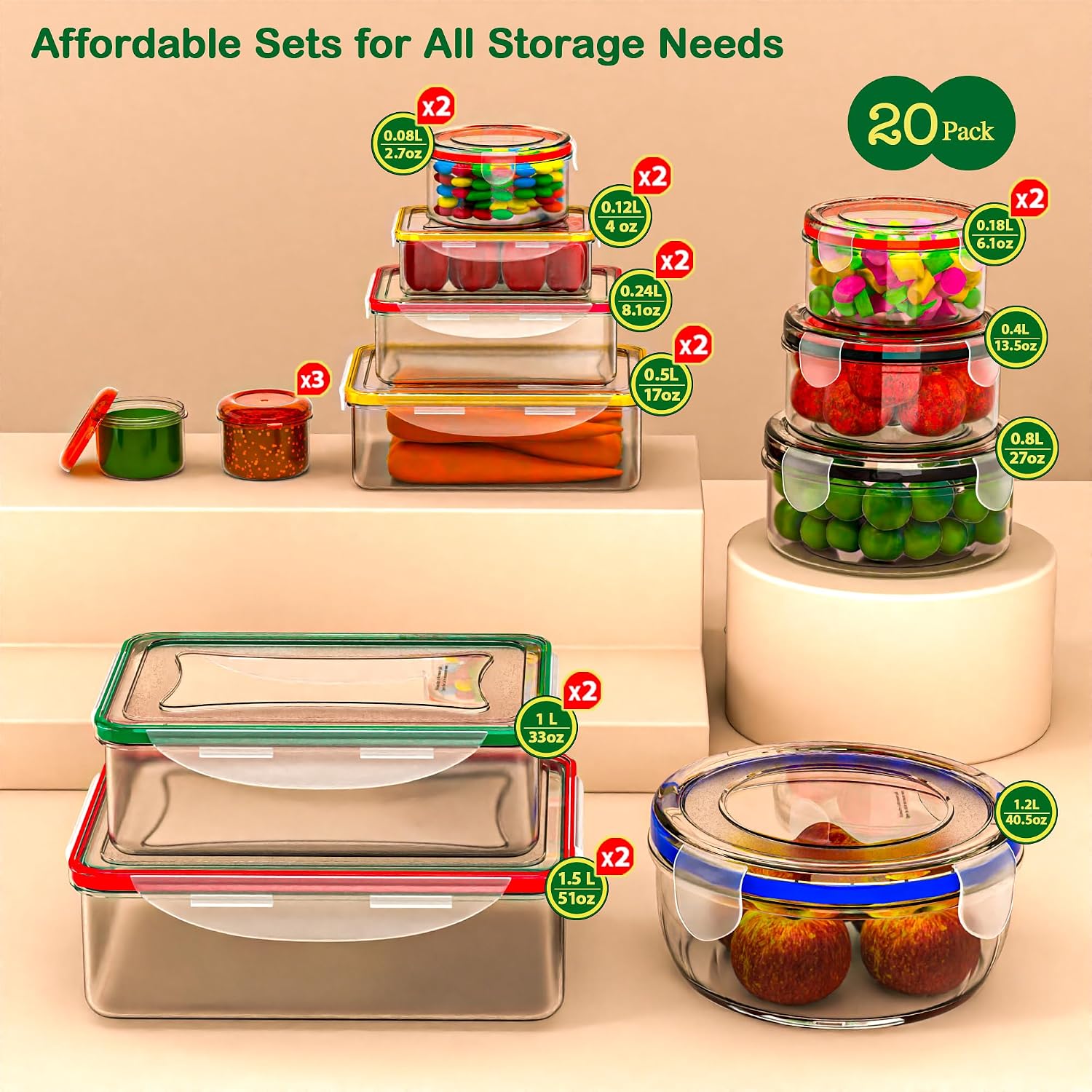روك بيري 40 قطعة من حاويات تخز - مراجعة Food Storage Stackable Containers وسعره