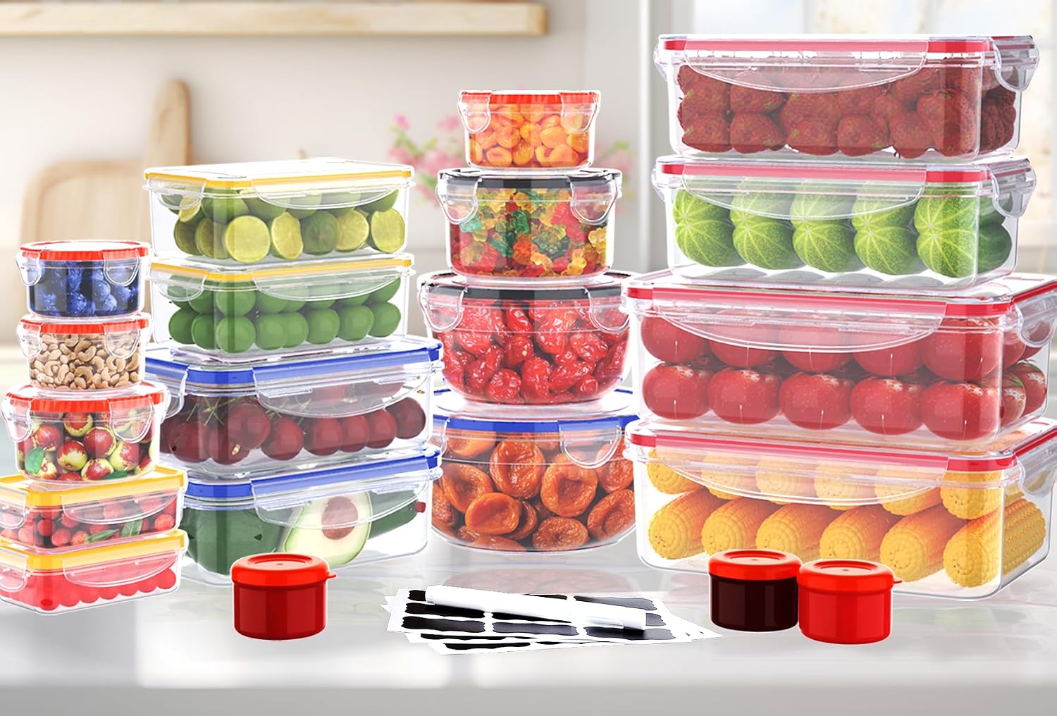روك بيري 40 قطعة من حاويات تخز - مراجعة Food Storage Stackable Containers وسعره