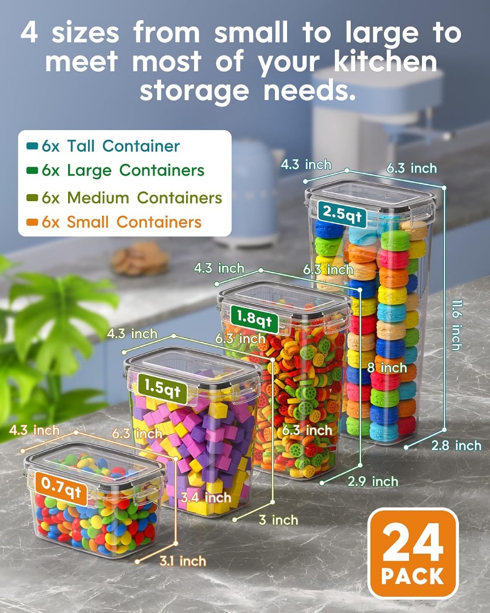 24 قطعة من حاويات تخزين الطعام - مراجعة Food Storage Canister وسعره